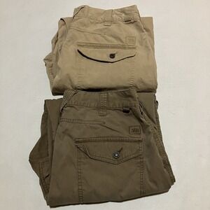 Lot Of 2‎ REI Mens Size 30 X 14.5 Beige Cargo Travel Hiking Pants Capri Outdoors